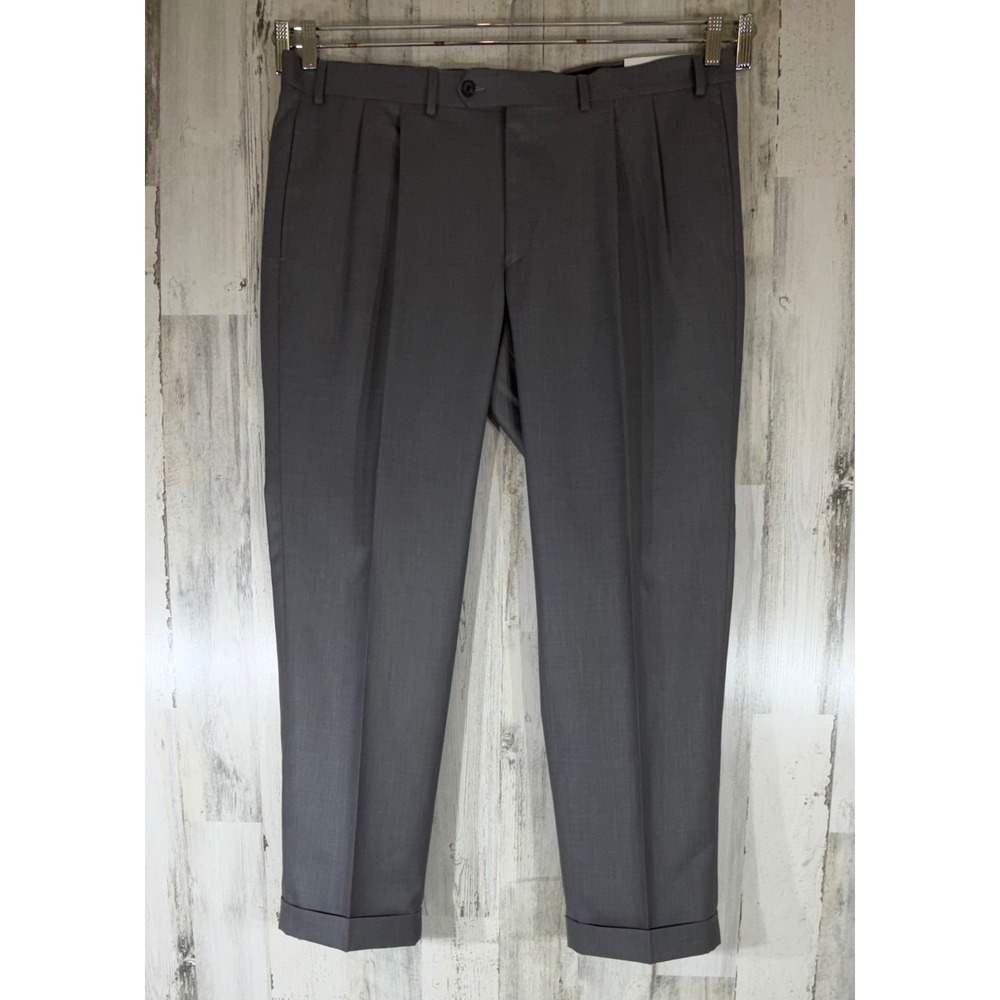 Lauren Ralph Lauren LRL Dress Pants 40W x 30L Grey Pleated Cuffed Business New